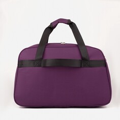 Сумка дорожная на молнии, 2 наружных кармана, держатель для чемодана, длинный ремень, цвет фиолетовый NO Brand