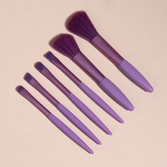 Набор кистей для макияжа, 6 предметов, pvc-пакет, цвет фиолетовый Queen Fair