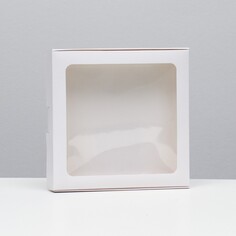Коробка самосборная, белая, 21 х 21 х 3 см Upak Land