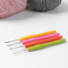 Набор крючков для вязания, d = 2-3,5 мм, 14 см, 4 шт, цвет разноцветный Арт Узор