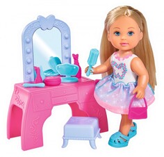 Куклы и одежда для кукол Simba Кукла Еви с туалетным столиком 12 см