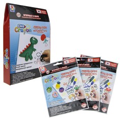 Тесто для лепки 1 Toy Набор Clay Crayon тесто-мелков Динозавр 3 цвета по 30 г