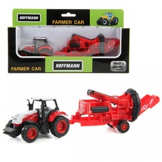 Машины Hoffmann Трактор металлический и прицеп для уборки овощей 1:72