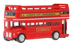 Машины Пламенный мотор Лондонский двухэтажный автобус инерционный металлический 870830