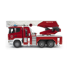 Машины Bruder Пожарная машина Scania с лестницей и модулем