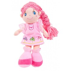 Куклы и одежда для кукол ABtoys Кукла с розовой косой в розовом платье 20 см