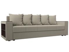 Диван прямой Дубай Лайт полки слева Рогожка Корфу 02 Bravo