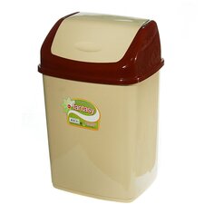 Контейнер для мусора пластик, 10 л, прямоугольный, плавающая крышка, молочный, Dunya Plastik, Sympaty, 09402