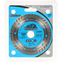 Диск отрезной алмазный DIAFORCE TURBO BASIC, 125х22,23х7,5x1,9 мм, сухой рез, 511125