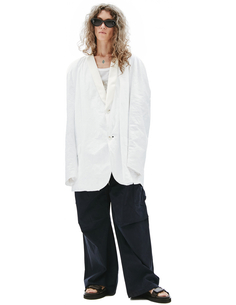 Белый пиджак из тайвека Raf Simons