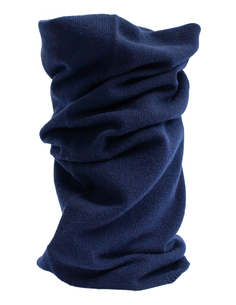 Темно-синий шарф-снуд с вышивкой Yohji Yamamoto