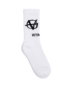 Хлопковые белые носки с логотипом Vetements