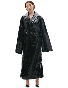 Черное пальто из лакированной кожи Vetements