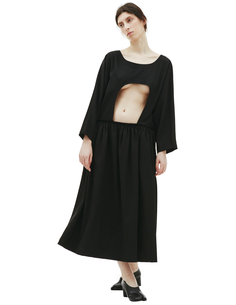 Черное платье со сквозным вырезом Comme des Garcons CdG