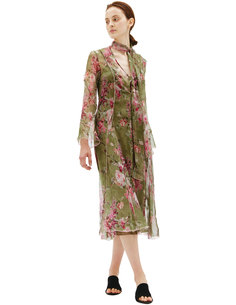 Шелковое платье с цветочным принтом Blumarine