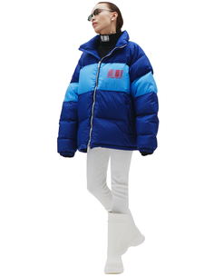 Синий пуховик с логотипом Vtmnts