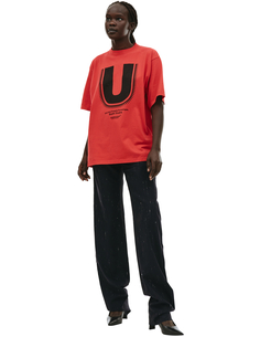 Красная футболка с принтом U Undercover