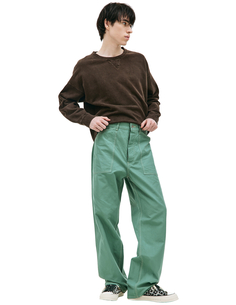 Зеленые брюки Carpenter с накладными карманами Visvim