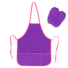 Одежда для труда фартук с нарукавниками для уроков труда ПИФАГОР 44x55см 3 кармана стандарт фиолетовый