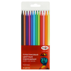 Цветные карандаши карандаши цветные пластиковые Гамма Мультики 12цв ПВХ