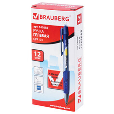 Ручки ручка гелевая автомат с грипом BRAUBERG Officer 0,5мм линия 0,35мм синяя