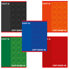 Тетради тетрадь STAFF One Color А5 48л клетка офсет обложка картон микс цвета