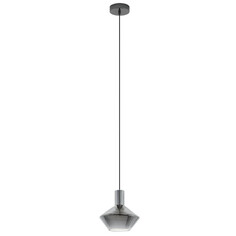 Светильники подвесные светильник подвесной EGLO Ponzano 1х60Вт E27 сталь стекло никель черный/дымчатый