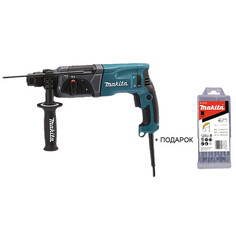 Перфораторы сетевые перфоратор MAKITA HR2470 780Вт 2,7Дж SDS-Plus с набором буров Makita Centering tip 5шт