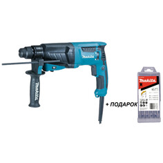 Перфораторы сетевые перфоратор MAKITA HR2630 800Вт 2,4Дж SDS-Plus с набором буров Makita Centering tip 5шт