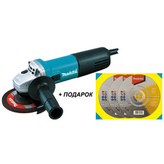Машины углошлифовальные шлифмашина угловая MAKITA 9558HN 125мм 840Вт с кругом отрезным Makita для стали плоский D-75530 3шт