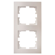 Рамки для розеток, выключателей, накладки декоративные рамка 2 пост LEZARD Vesna вертикальная жемчужно-белый перламутр