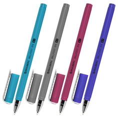 Ручки ручка шариковая BRAUBERG Soft touch stick Metallic 0,7мм синяя мягкое покрытие ассорти
