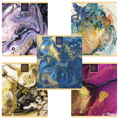 Тетради тетрадь ПЗБМ Twin Флюид А5 48л клетка фольга выборочный лак микс дизайна