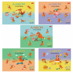 Альбомы для рисования альбом для рисования HATBER Fox Rules А4 40л 205х290мм скоба обложка картон выборочный лак 5 видов