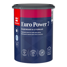 Краски для стен и потолков краска акриловая TIKKURILA Euro Power 7 для стен и потолков база С 0,9л бесцветная, арт.700001122