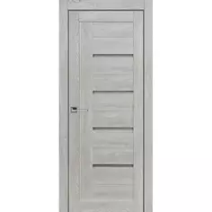 Дверь межкомнатная остекленная без замка и петель в комплекте Тренд вертикальный 90x200 см Hardflex цвет серый Принцип