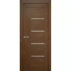 Дверь межкомнатная остекленная без замка и петель в комплекте Тренд вертикальный 90x200 см Hardflex цвет коричневый Принцип