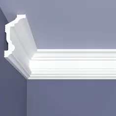 Плинтус потолочный полистирол для натяжного потолка под светодиодную ленту Bello Deco С 13/90 белый 45x90x2000 мм