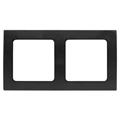 Рамка для розеток и выключателей EKF Стокгольм EXM-G-303-30 2 поста цвет черный