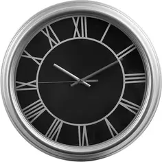 Часы настенные Troykatime Римские круглые пластик цвет черный бесшумные ø31 см