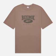 Мужская футболка Reebok Archive Essentials Big Logo, цвет коричневый