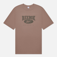 Мужская футболка Reebok Archive Essentials Big Logo, цвет коричневый, размер L