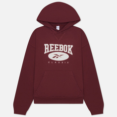 Женская толстовка Reebok Classics Natural Dye Big Logo Hoodie, цвет бордовый