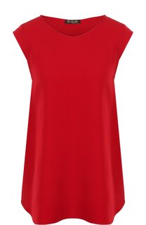 Однотонный шелковый топ свободного кроя Loro Piana