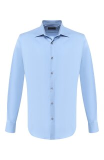 Хлопковая рубашка с воротником кент Prada