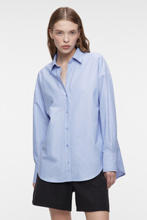 блузка женская Рубашка oversize хлопковая с боковыми вырезами Befree