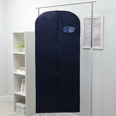 Чехол для одежды с окном, 60×140 см, спанбонд, цвет синий NO Brand