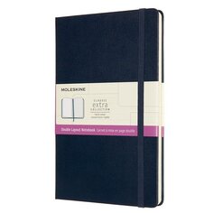 Блокнот Moleskine Classic Double Large, 130 х 210 мм, 240 страниц, линейка,/нелинованный, твердая обложка, синий