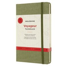 Блокнот Moleskine Voyageur Medium, 115 х 180 мм, обложка текстиль, 208 страниц, линейка, зеленый