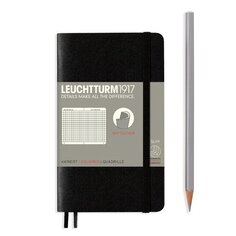 Записная книжка Leuchtturm Pocket, A6, в клетку, черная, 123 страницы, мягкая обложка
